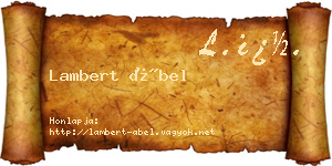 Lambert Ábel névjegykártya
